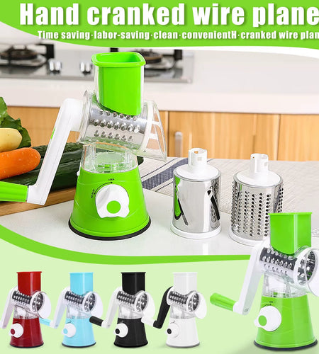 SliceMate Pro – Multi-Functional Hand-Cranked Vegetable Cutter & Grater for Effortless Kitchen Prep